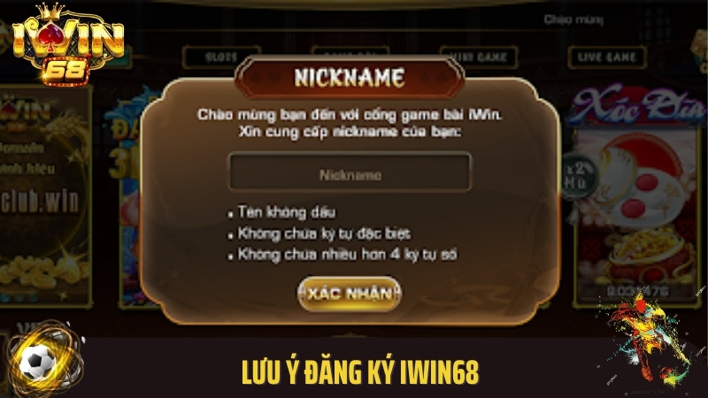 Lưu ý đăng ký Iwin68